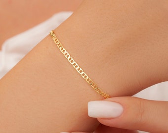 Gold Chain Bracelet, Dainty Bracelet, Simple Chain Bracelet, Silver 925 Bracelet, Delicate Bracelet, Dainty, Perfect for Everyday Wear