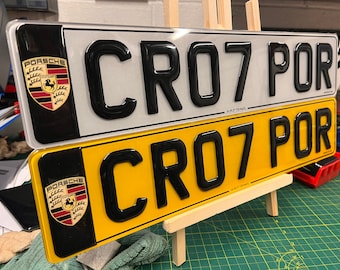 Porsche 3D gel high gloss number plates