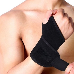 Muñequera, túnel carpiano, soporte de mano, ajustable para artritis y  tendinitis, alivio del dolor articular (negro), paquete de 2
