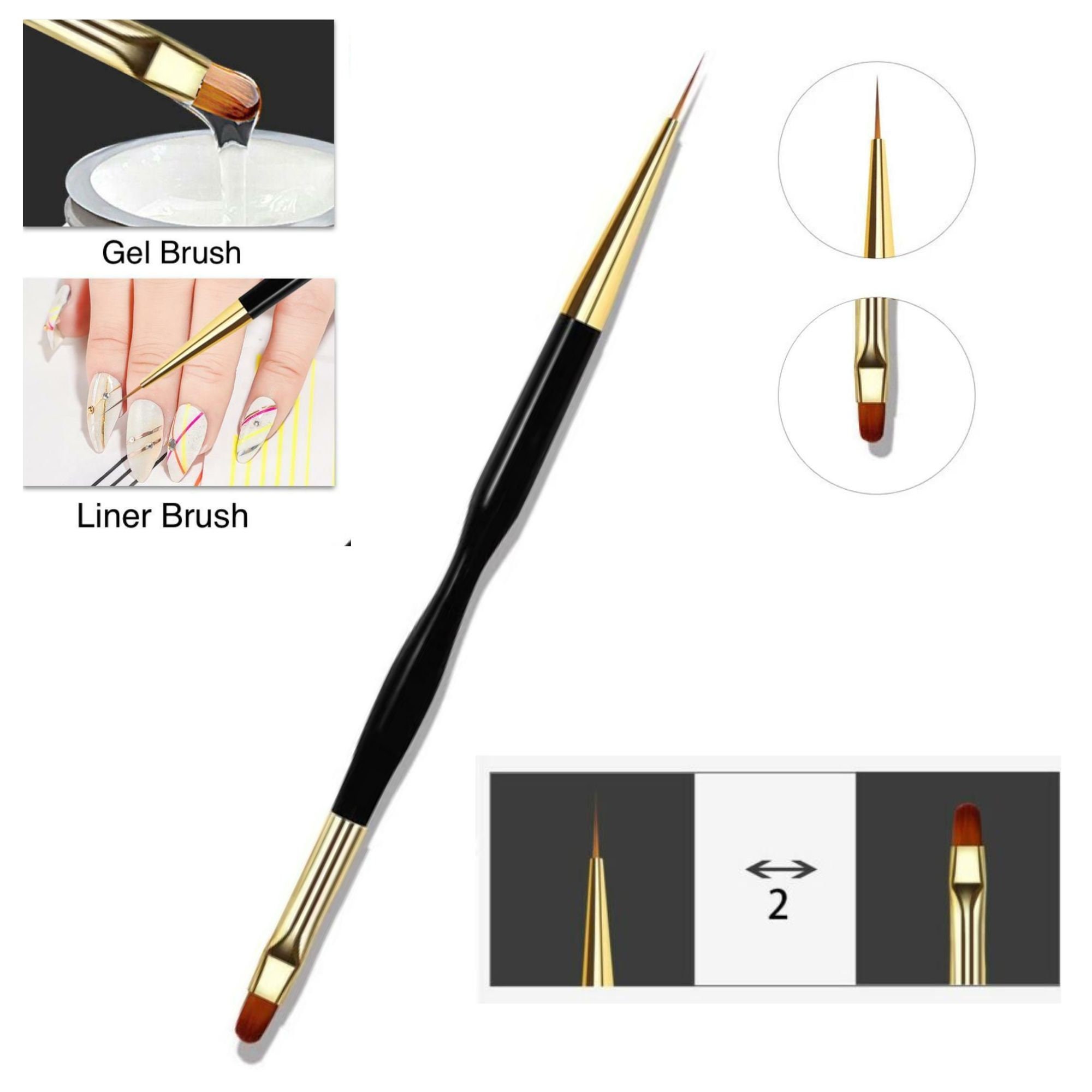4pcs UV Gel Nail Art Brush Set pro Flat, Carved, Detailer, Round Thin Fine  Line, Striping, Nail Tips Builder, Polygel Nails, Gel Sculpting 