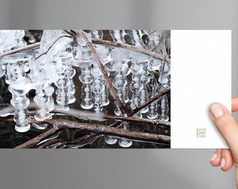 Fine art postcard "Ice Sculpture" with kraft paper envelope, winter card, Christmas card, art card, just-so card, bookmark