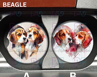 Beagle Dog Breed Neoprene Wood or Ceramic Car Coasters
