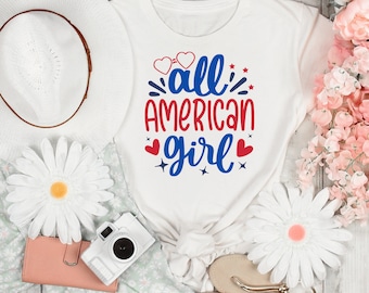 All American Girl Patriotic Tshirt
