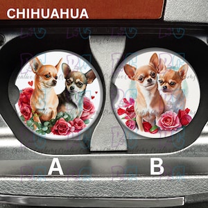 Chihuahua Dog Breed Neoprene Wood or Ceramic Car Coasters