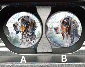 Bluetick Coonhound Dog Breed Neoprene Wood or Ceramic Car Coasters