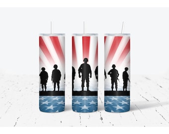 Patriotic 20 oz Skinny Tumblers