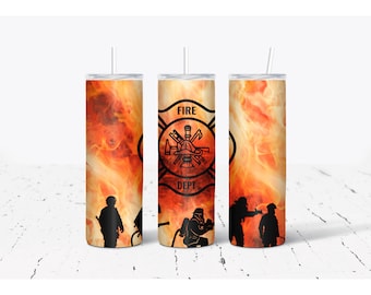 Fire Fighter Skinny Tumblers