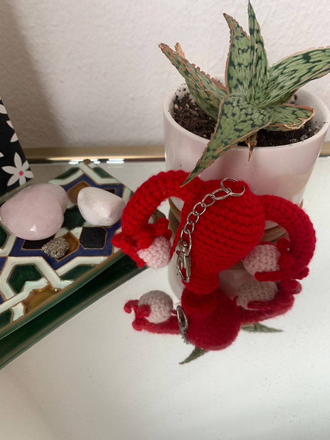 Crochet Uterus Keychain I My Uterus, My Body, My Choice I Girl and