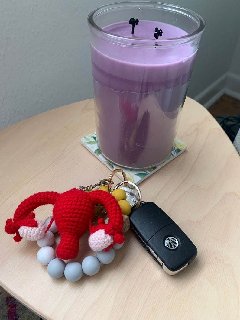 Crochet Uterus Keychain I My Uterus, My Body, My Choice I Girl and