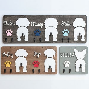 Dog Leash Holder, 3D Personalized Leash Holder, Wall Key Holder, Dog Name Sign, New Puppy Gifts, Pet Gift, Dog Gift, Animal organizer