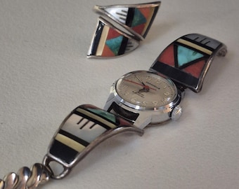 Sterling Silver and Turquoise Saddle River Ladies Watch - Etsy display picture 1