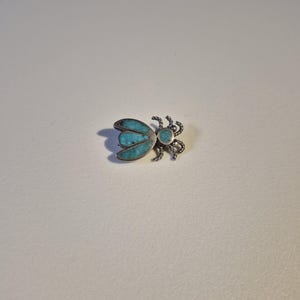 spilla in argento sterling con intarsio turchese Beetle Bug Navajo