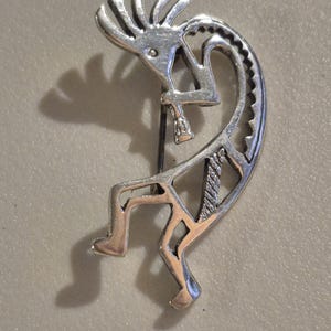 Broche vintage de plata de ley Navajo Glen Irene Sandoval Kokopelli