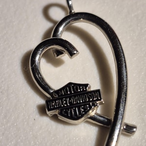 10k white gold Harley-Davidson wrapped in heart pendant