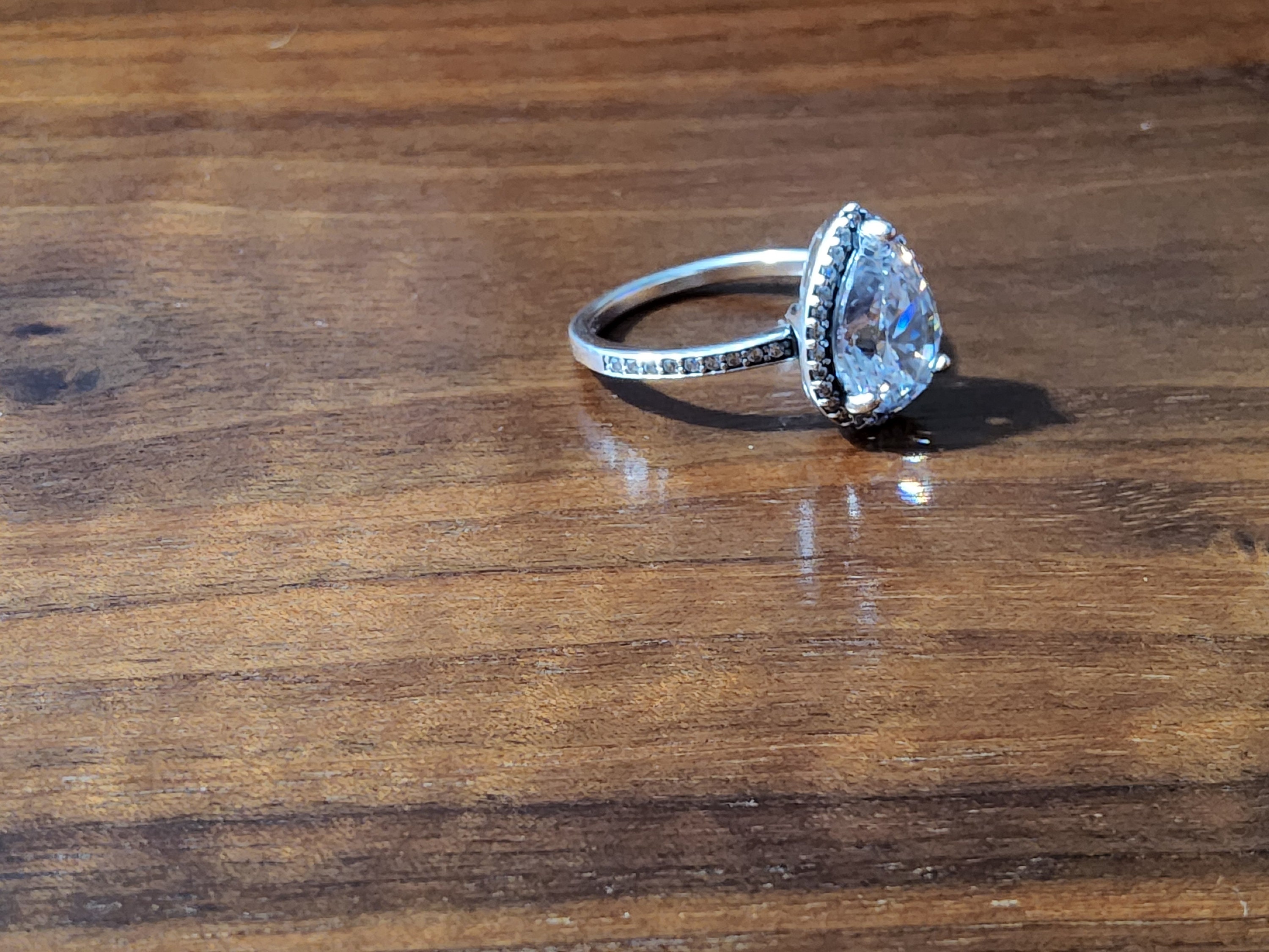 Pandora Ring Radiant Teardrop Sterling Silver Etsy UK