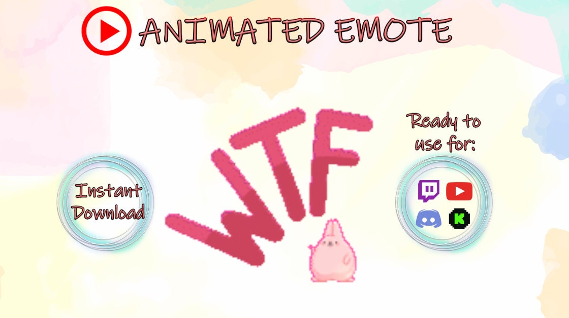 Wtf Over Rabbit Rabbit Animated Twitch Emote for Streamer Sub Hare Emoji Animal Kawaii ...