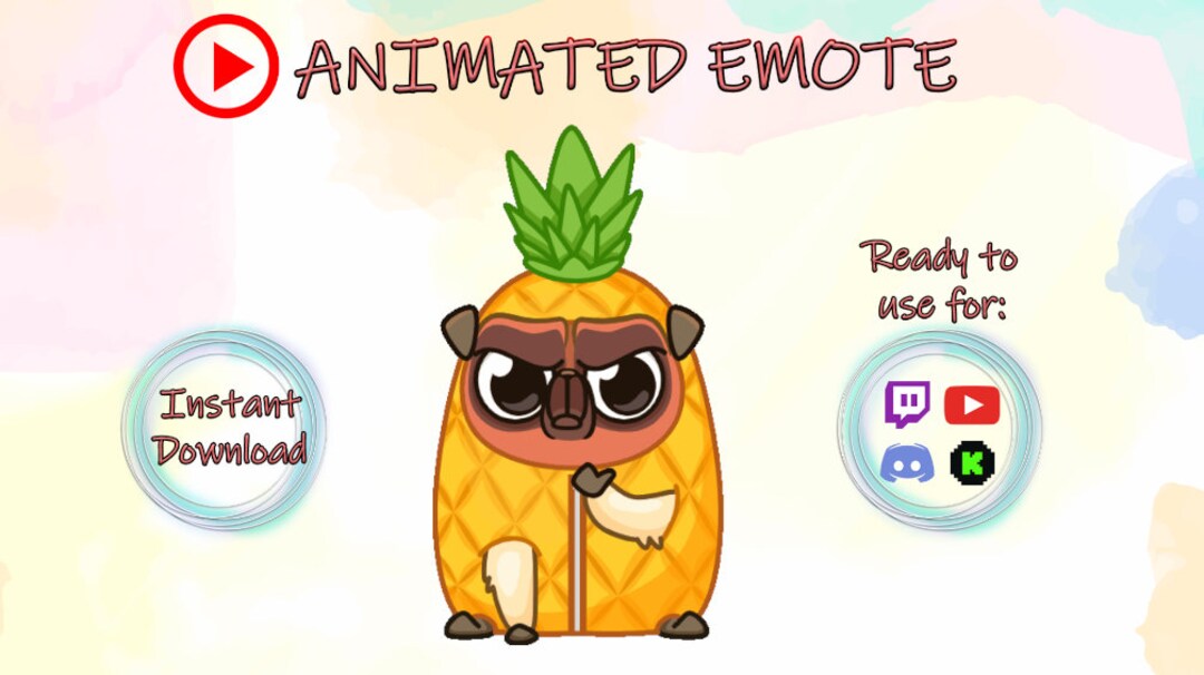 Twitch Pug Dog Animated Sub Emote Subscriber Emoji/rage Drool Puppy