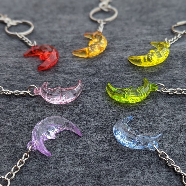 Translucent Colored Moon Keychain