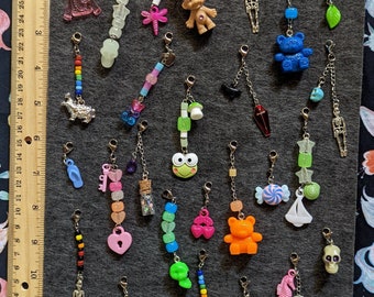 Zipper Pull, Zipper Charm, Beaded Accessory, Cutesy/Glow in the Dark Zipper Accessories