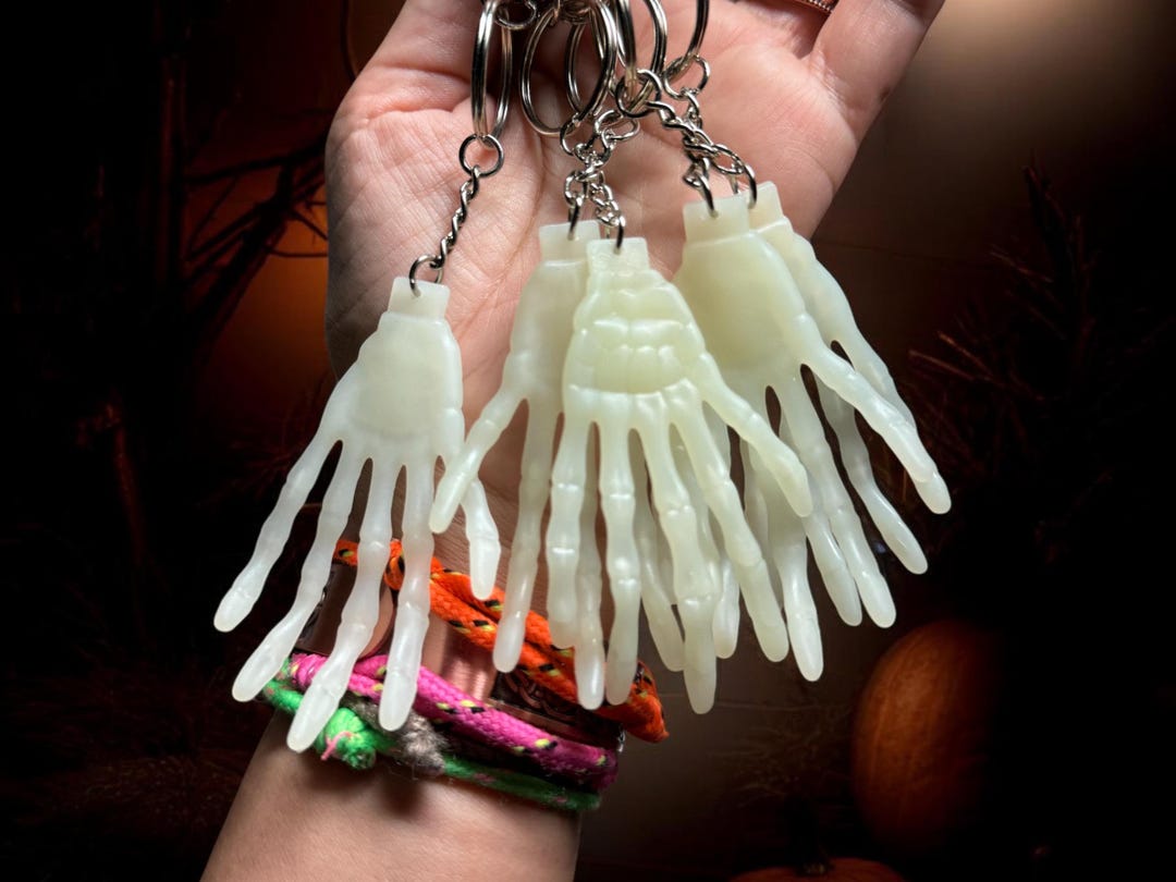 Skeleton Hand Key Chain Glow-in-the-dark Skeleton Hand Keychain! - Etsy UK