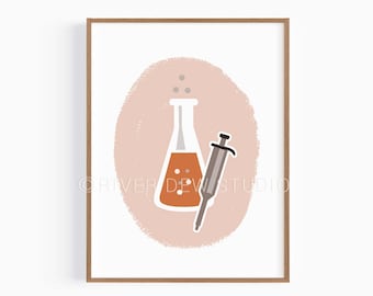 Flasche Wissenschaft Kunst Wissenschaft Druck Sofortiger Download Kunstdruck, digitale druckbare Kunst