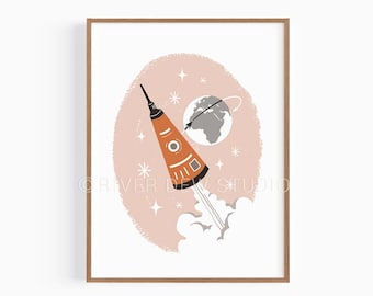 Weltraum Exploration Art Wissenschaft Druck Sofortiger download Kunstdruck, digitale druckbare Kunst Astronomie Dekor
