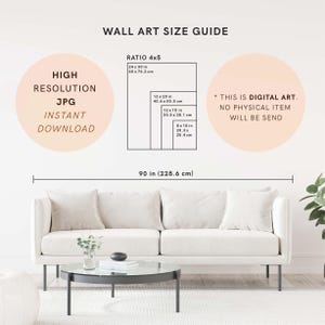 Puede incluir: Una gu&iacute;a de tama&ntilde;os de arte mural con el texto "ALTA RESOLUCI&Oacute;N JPG DESCARGA INSTANT&Aacute;NEA". La gu&iacute;a incluye dimensiones para varios tama&ntilde;os de impresi&oacute;n, incluyendo 60 x 76,2 cm, 40,6 x 50,8 cm, 30,5 x 38,1 cm y 20,3 x 25,4 cm. La imagen tambi&eacute;n dice "ESTO ES ARTE DIGITAL. NO SE ENVIAR&Aacute; NING&Uacute;N ART&Iacute;CULO F&Iacute;SICO".
