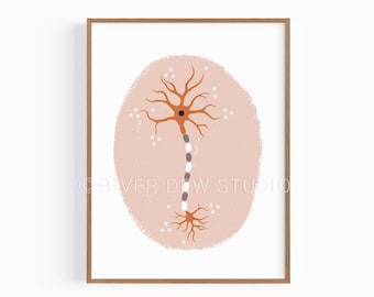 Neuron Wissenschaft Druck Sofortiger download Kunstdruck, digital druckbare Kunst Biologie Dekor