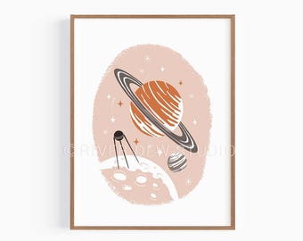 Saturn Kunst Wissenschaft Druck Sofortiger download Kunstdruck, digitale druckbare Kunst Astronomie Dekor