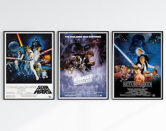 Star Wars Poster, Star Wars Trilogy Poster, Original Inspired