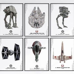 MILLENNIUM FALCON SKETCH – Star Wars Blueprint – X Wing Poster – Tie Bomber Poster – Imperial Shuttle Patent Print – Slave1 –Star wars Decor