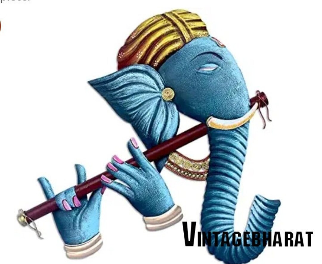 Vintagebharat Wall Hanging Lord Ganesha Face Idol Wrought Etsy
