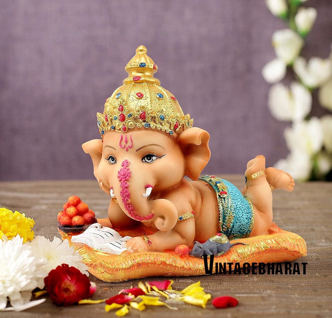 Vintagebharat Cute Resting Baby Ganesha/little Ganesha/ganesha ...