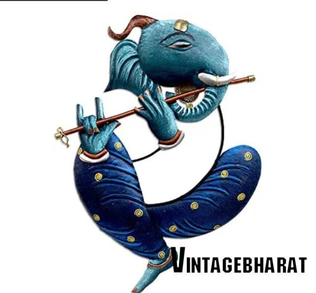 Vintagebharat Wall Hanging Lord Ganesha Face Idol Wrought Etsy