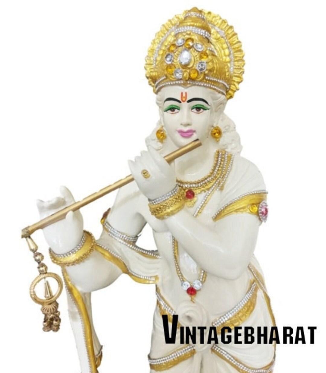 Vintagebharat Lord Krishna Idol Marble Lord Krishna Statue Etsy