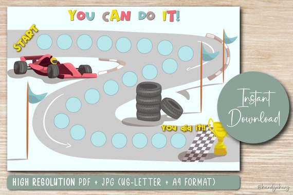 Printable Car Reward Chart Car Kids Behavior Chart Instant | Etsy