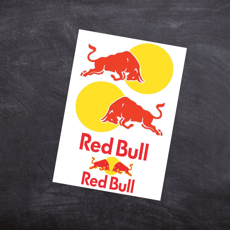 Pack Premium Autocollant Plaque d'immatriculation Red Bull Noir