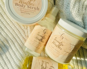 Sweater Weather Body Bundle vegan body care self care gift for women body care set scented body care box birthday gift for mom wife gift