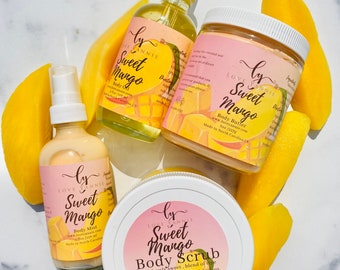 Sweet Mango Body Bundle vegan body care self care gift for women body care set sweet scented body care box birthday gift for mom sweet wife