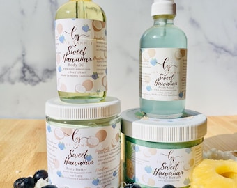 Sweet Hawaiian Body bundle vegan body care self care gift for women body care set scented body care box birthday gift for mom wife gift