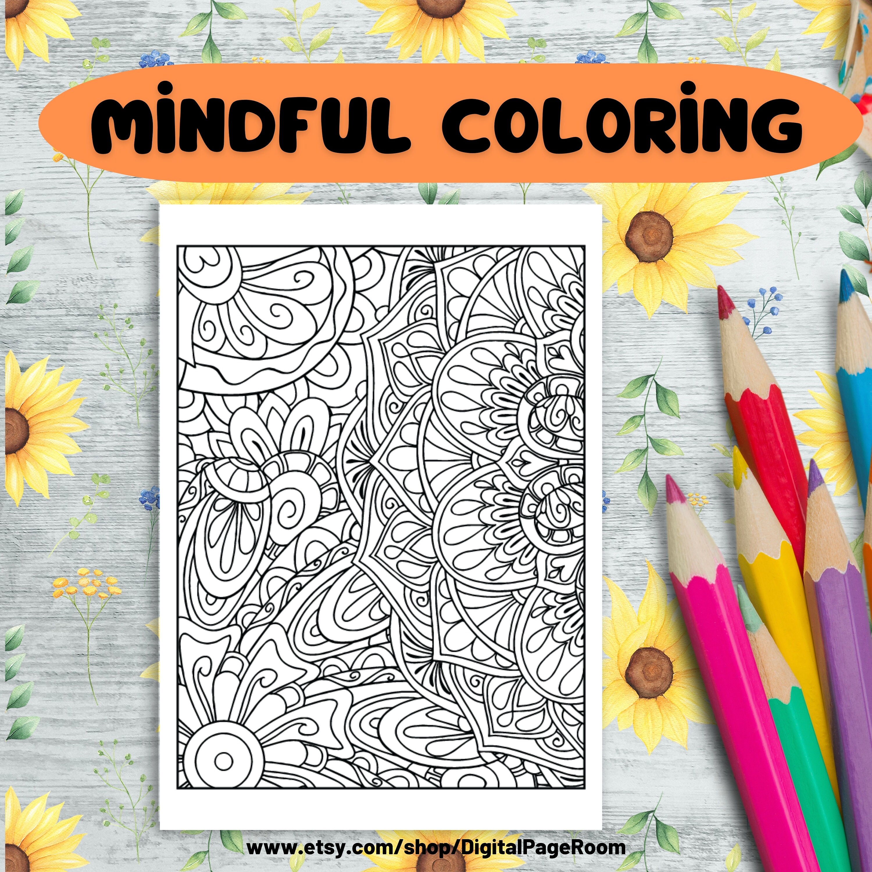Mindfulness Coloring Pages Printable Adult Coloring Pages - Etsy