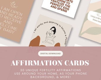 IVF Fertility Affirmation Cards, Fertility Support, Digital Manifestation & Encouragement Cards, Trying to Conceive, Self Care For Pregnancy