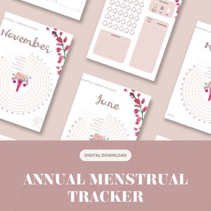 Menstrual Tracker, Menstrual Support, Digital Planner, Undated Planner, Ovulation & Fertility Tracker, Digital Period Tracker, Printable