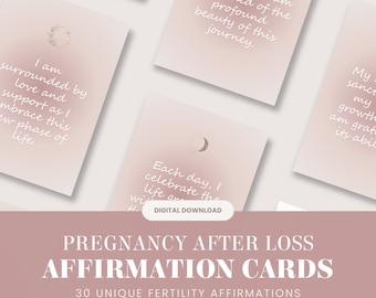 Pregnancy After Loss Affirmation Cards, Fertility Tools, Printable Manifestation & Encouragement, Digital Affirmations, New Parent Support