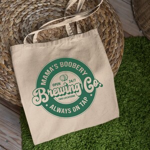 Mama&#39;s Boobery Brewing Co, Breastfeeding Postpartum Gift, Reusable Canvas Tote, Gift For Her, New Mama Present, Busy Mom Everything Bag