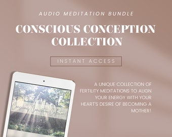 Paquete de descarga digital de meditación, apoyo para la fertilidad, regalos de autocuidado meditativo para ella, manifestación descargable, autocuidado durante el embarazo