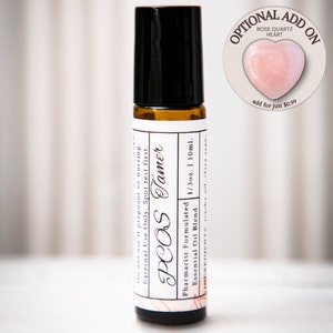 PCOS Support Essential Oil Blend, Natural Aromatherapy, Polycystic Ovarian Syndrome, Infertility IVF, Rollerball Fragrance Oils, Rose Quartz