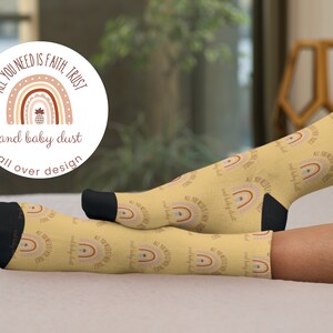 Infertility Pineapple Lucky Transfer Day Socks, IVF Warrior Socks, Mommy To Be Retrieval Day Fertility Gift, Faith Trust Baby Dust, In Vitro