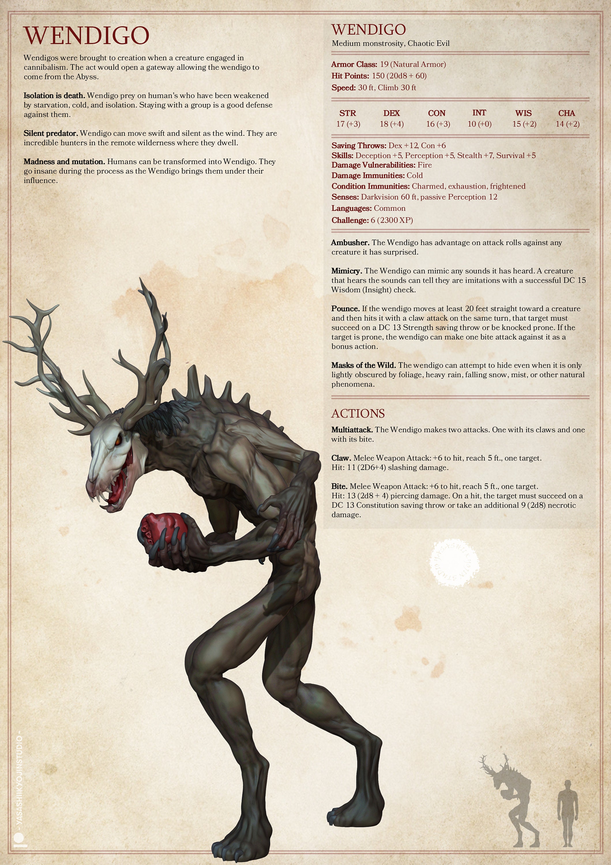 Wendigo, Dungeons and Dragons - Etsy