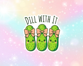 Sticker pour ordinateur portable Aneth avec lui, autocollant en vinyle brillant résistant à l'eau, coque de téléphone, sticker punny, cornichons, sticker kawaii pour ordinateur portable, mignon